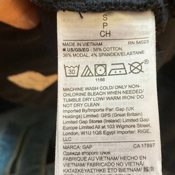 Navy Blue GAP Cotton Blend Side Zip Cropped Leggings Size Small Petite - Picture 4 of 7